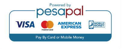 Secure payments powered by Pesapal — Visa, Mastercard, American Express and Mobile Money accepted